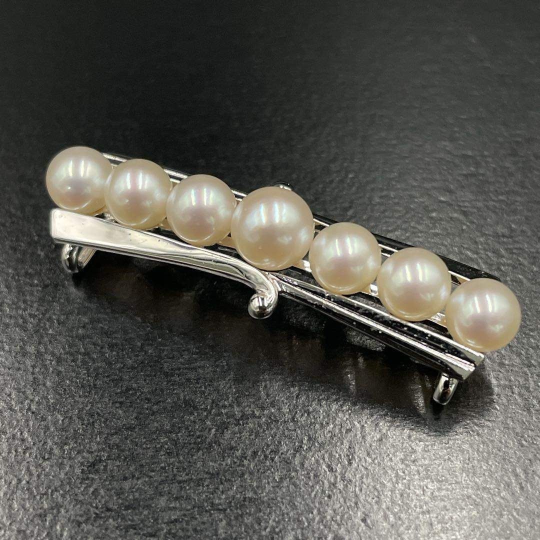 MIKIMOTO ミキモト パール ブローチ あこや真珠 7粒 MS刻印