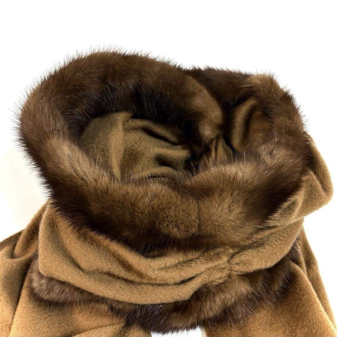 未使用】FENDI カシミヤミンクマフラー キャメル イタリア製 元箱 タグ付