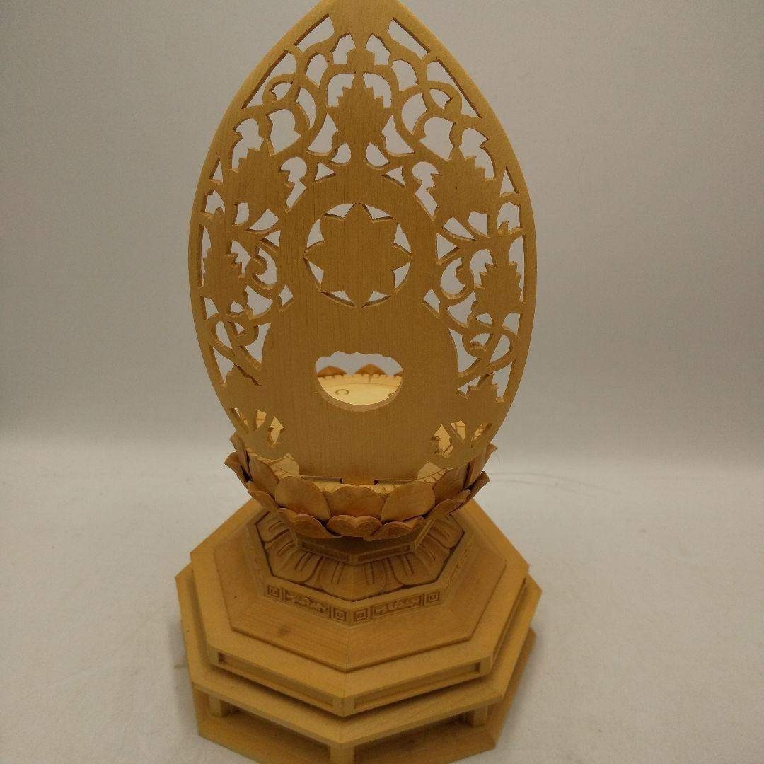 木彫 木製 千手観音 八角台座 置物 オブジェ アンティーク 美術品