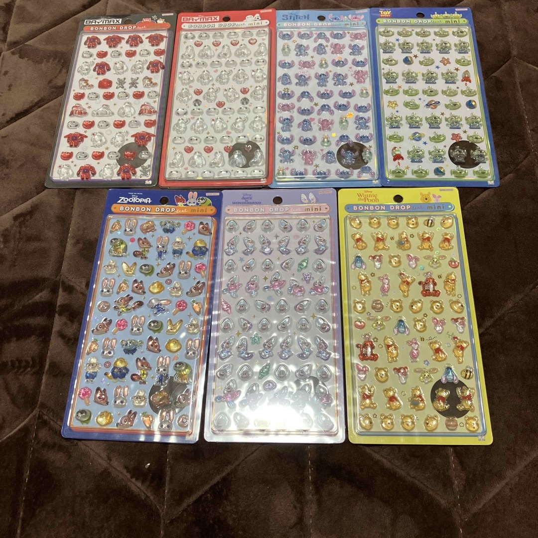 正規品】ディズニー ボンボンドロップシール mini 7種セット まとめ売り