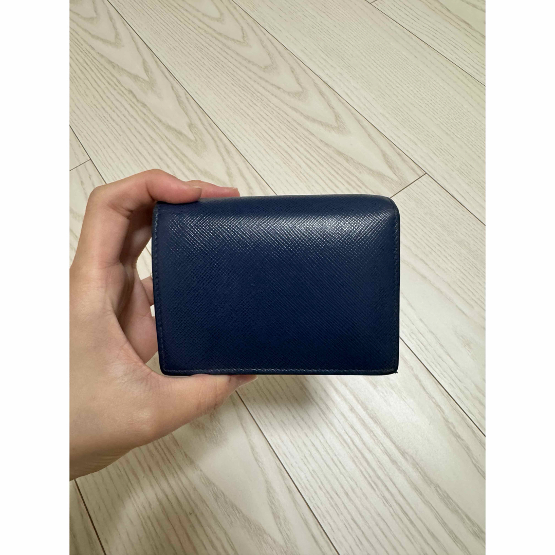 PRADA サフィアーノレザー 二つ折り財布 ネイビー