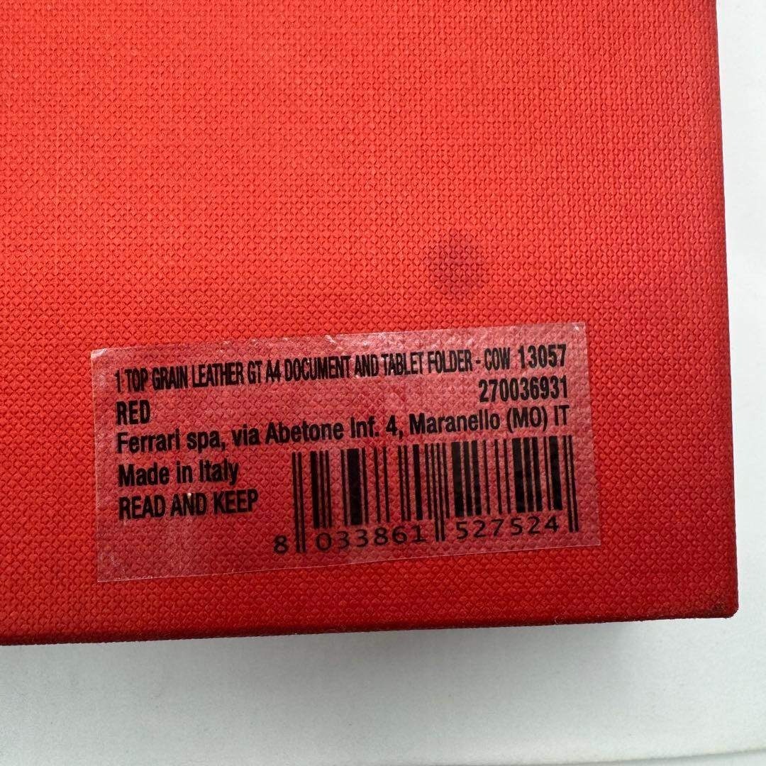 Ferrari フェラーリ レザー タブレットフォルダー レッド 車検証
