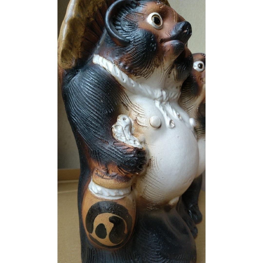 信楽焼 宗陶苑 夫婦たぬき 高さ約32cm