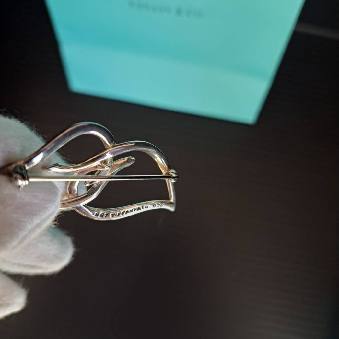 箱・保存袋付き□ティファニー ダブルリーフ ブローチ