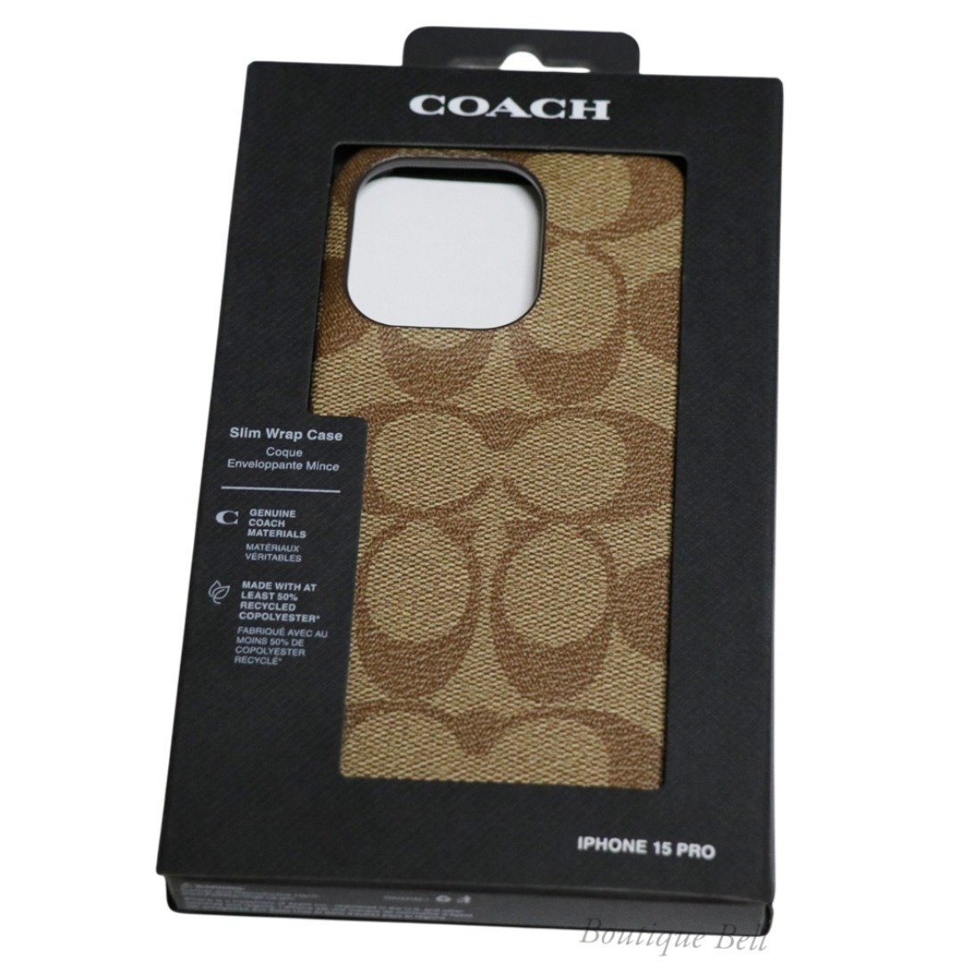 コーチ】シグネチャー PVC iPhone15Pro ケース カーキ コーチ