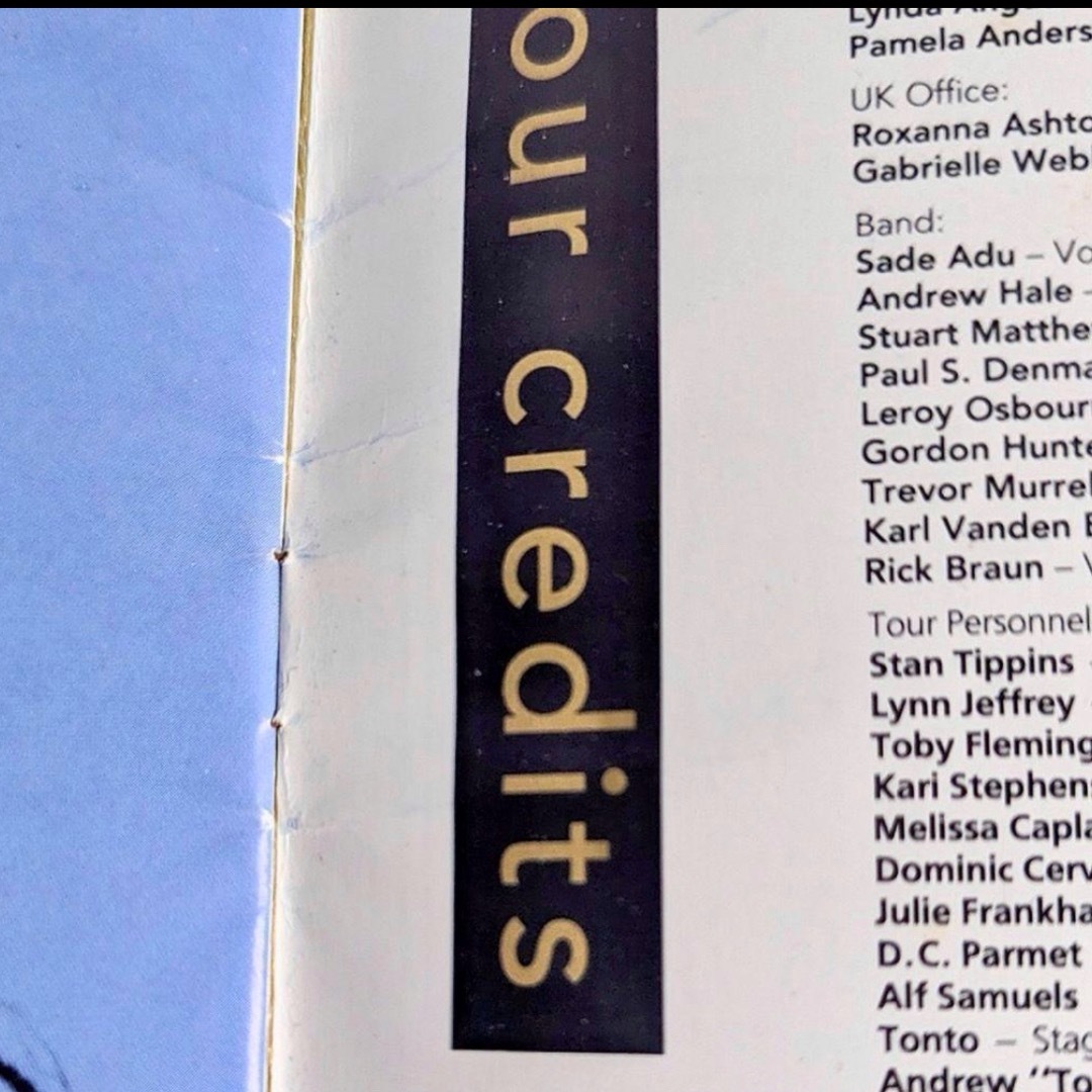 SADE 日本公演パンフレット【1993年】