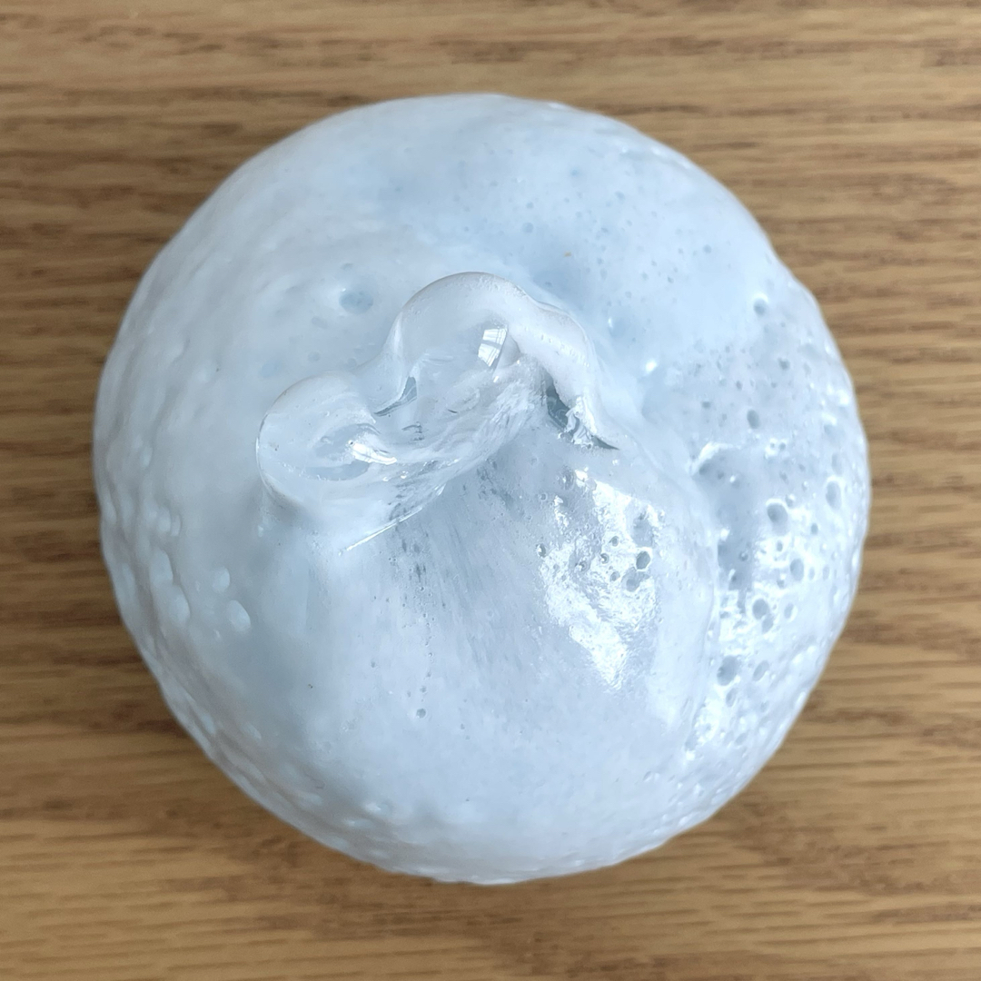 中村真那 ガラスオブジェ 「雪原をかける」 うさぎ 兎 ガラス作家 一点