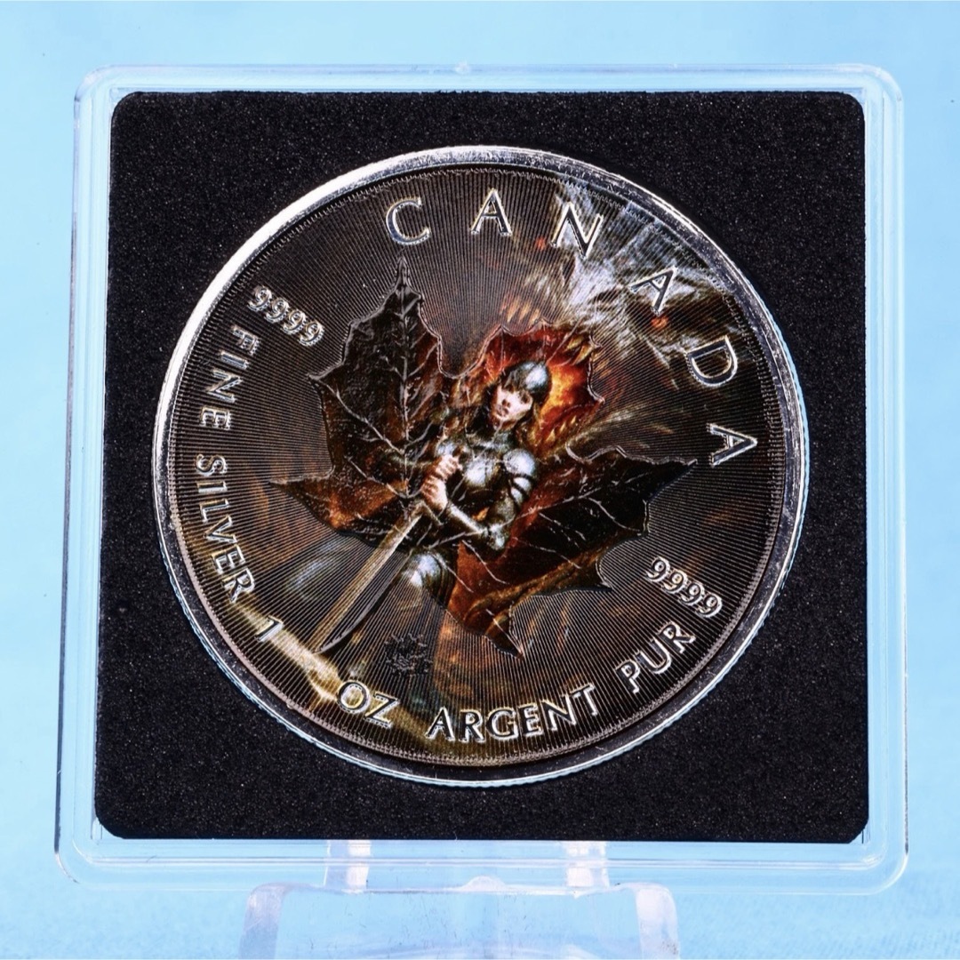 100枚限定 メイプルリーフ 銀貨 カラー ドラゴンナイト 1オンス 1oz