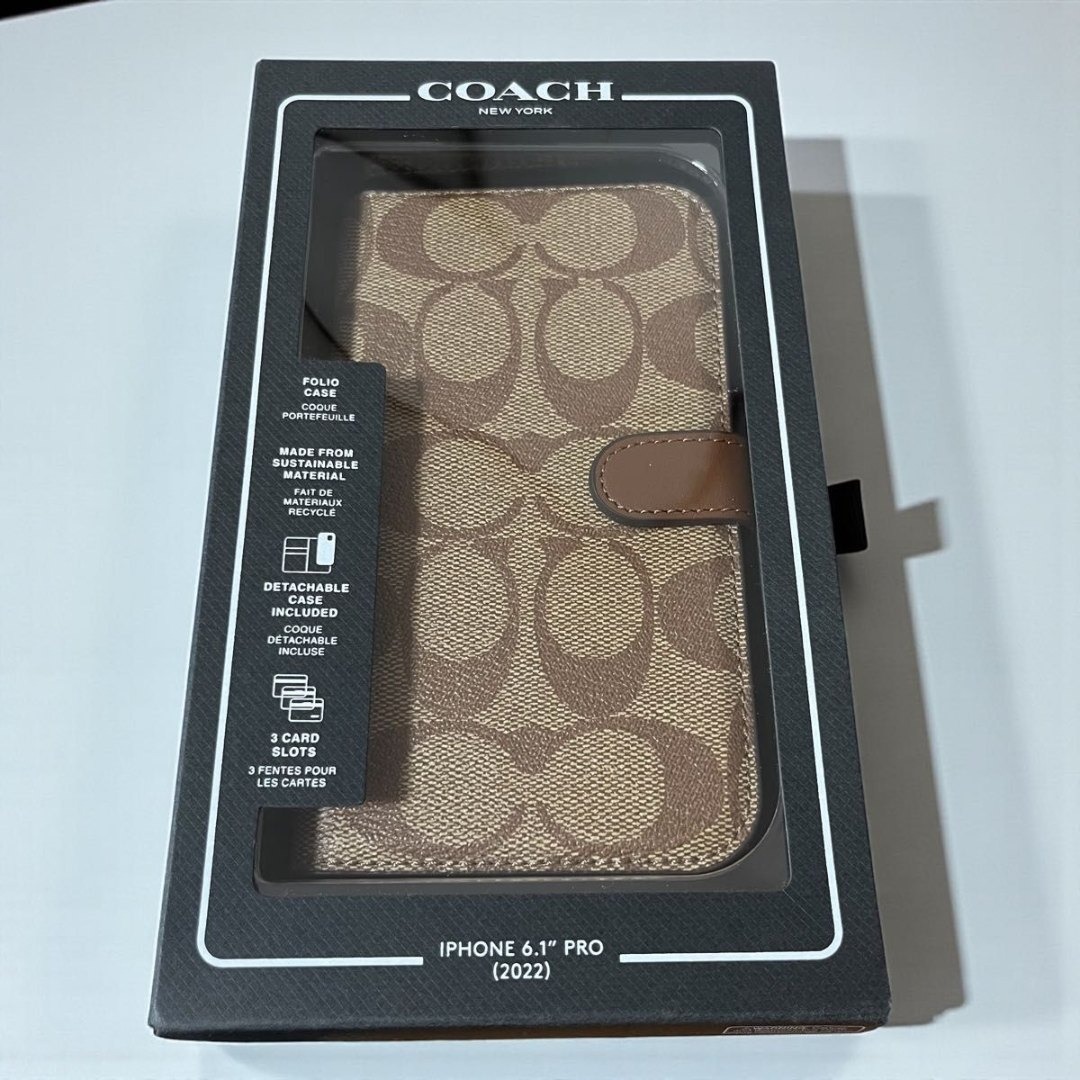 COACH iPhone13&14 PRO 手帳型ケース シグネチャー コーチ スマホ