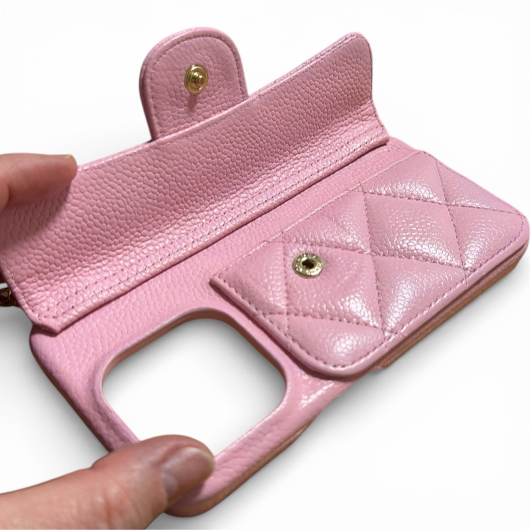 CHANEL - 【CHANEL】シャネルiPhone14proケース☆マトラッセ キャビア