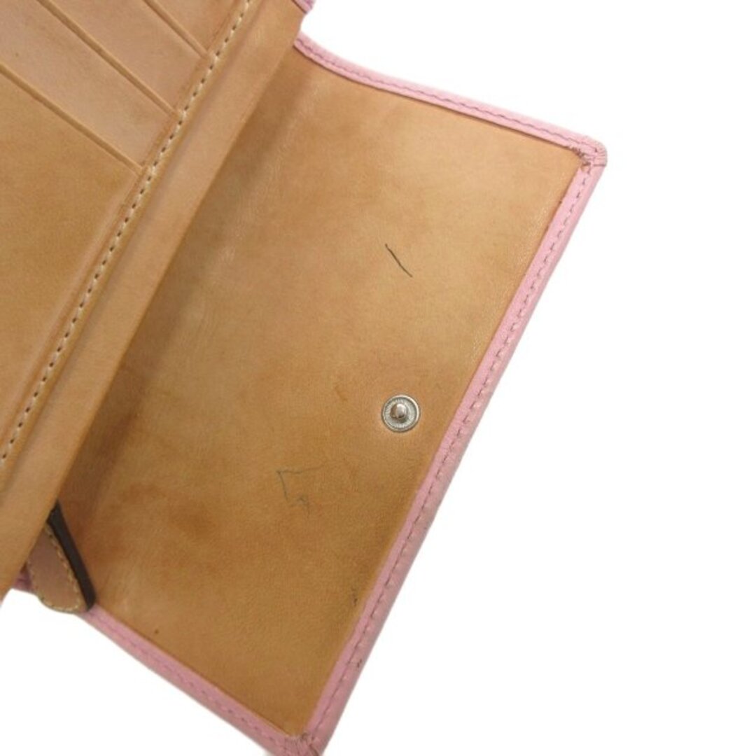 COACH - コーチ COACH 財布 ピンク シグネチャー柄 三つ折り