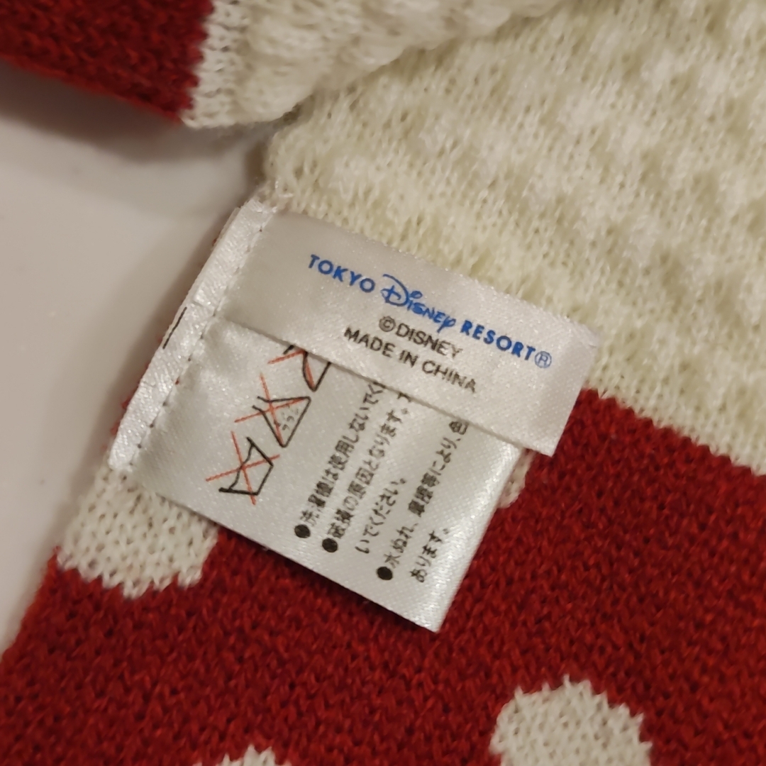 ミニーマウス - ディズニーリゾート限定マフラー赤ミニーコーデ水玉