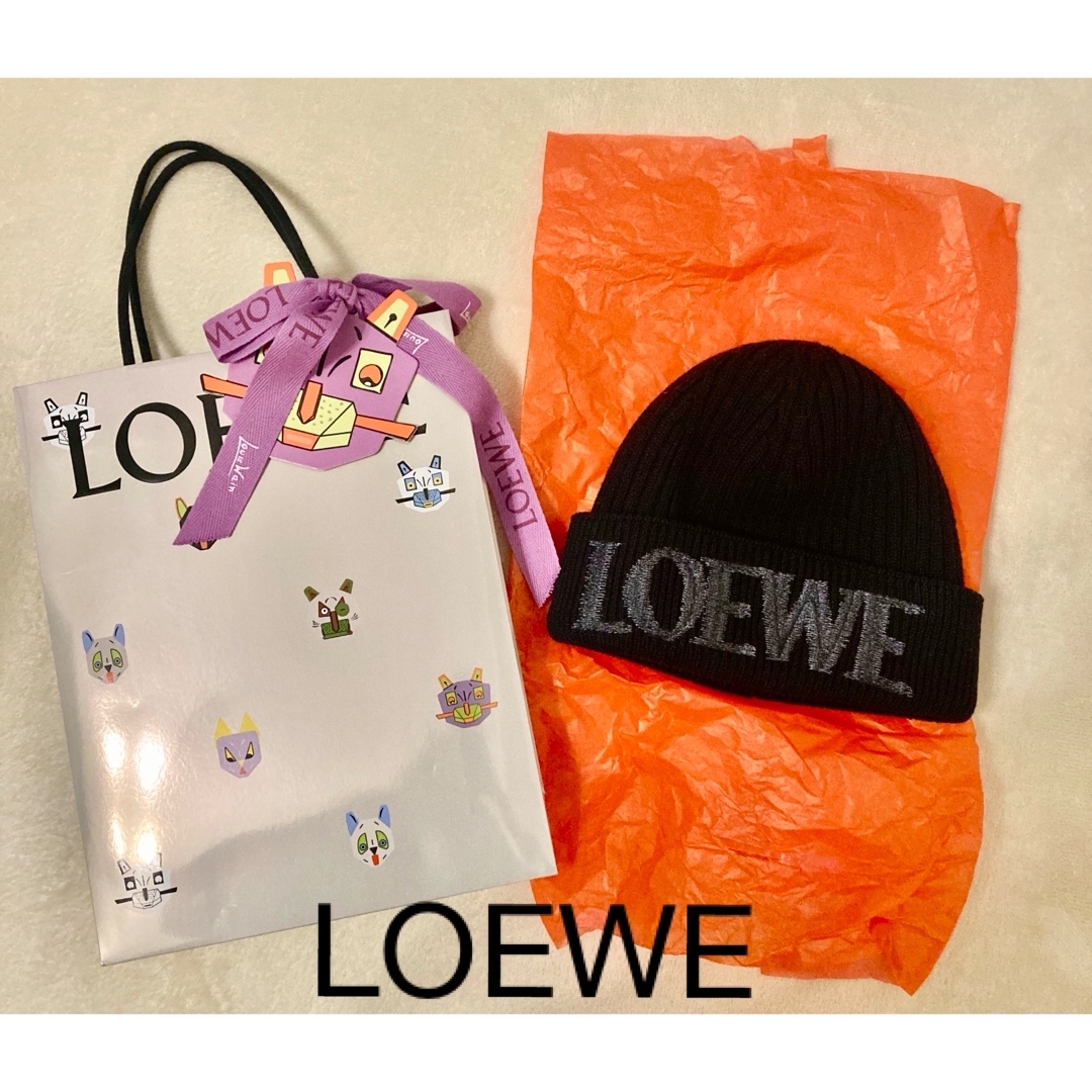 LOEWE - 試着のみロエベニット帽ビーニーブラック今期新作ショッパー付