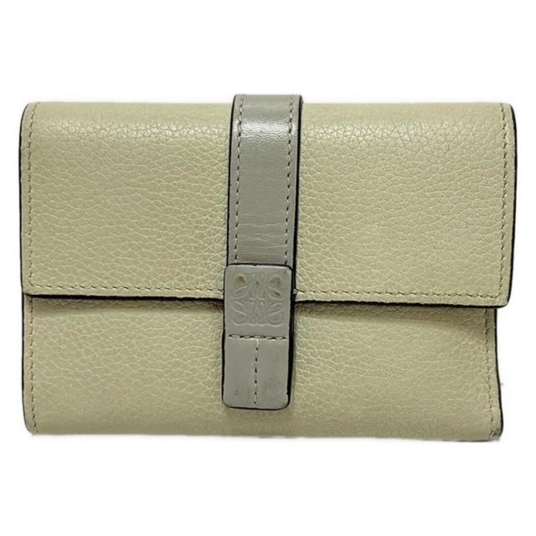 LOEWE - LOEWE(ロエベ) 3つ折り財布 - ライトグレー×グレー レザーの