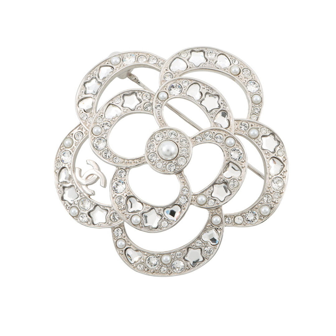 CHANEL - シャネル ブローチ ココマーク カメリア ラインストーン