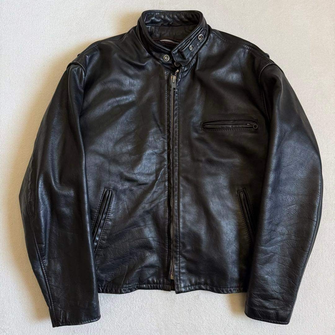 schott - Schottレザージャケット ブラック ボアライナー付属 44の通販
