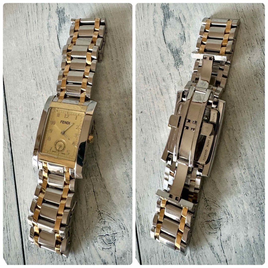 FENDI - 【希少】FENDI フェンディ 腕時計 ゴールド シルバー スクエア