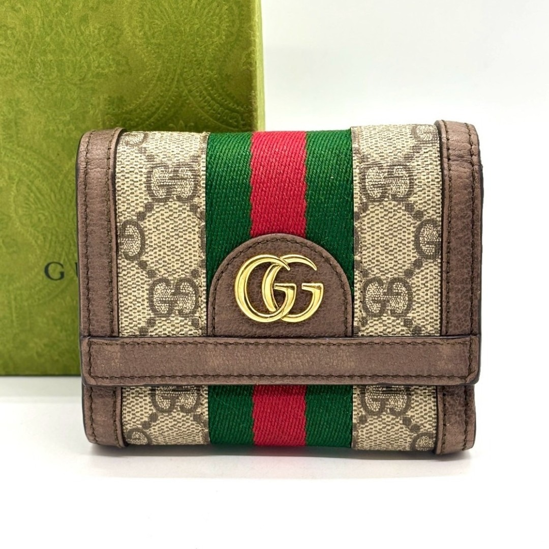 GUCCI - グッチ 二つ折り財布 オフィディア GGスプリーム シェリー