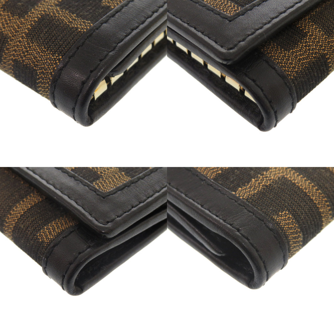 FENDI - 新品同様 フェンディ ズッカ キャンバス レザー ブラウン 6連