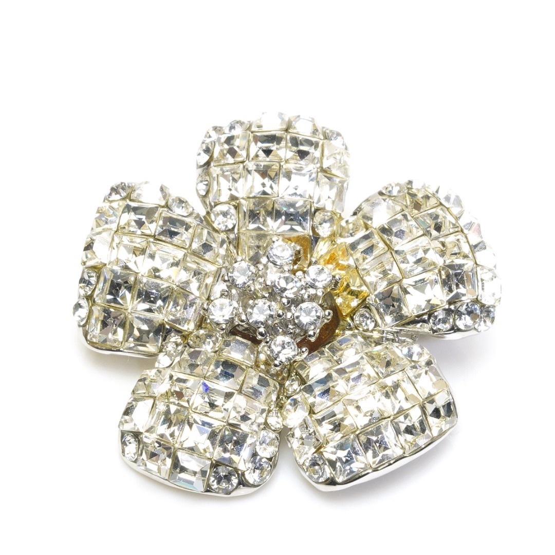 FOXEY - フォクシー ラインストーン フラワー ブローチ クリア FOXEYの