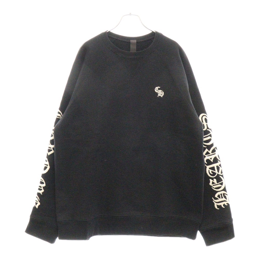 クロムハーツ Y NOTネイビー スエット セメタリークロス レザー Tシャツ