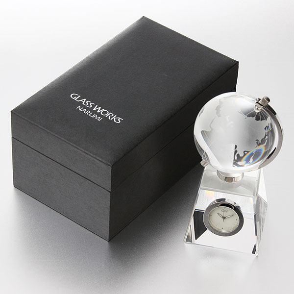 NARUMI グラスワークス 地球儀時計 – 記念品工房「ここからはじめる