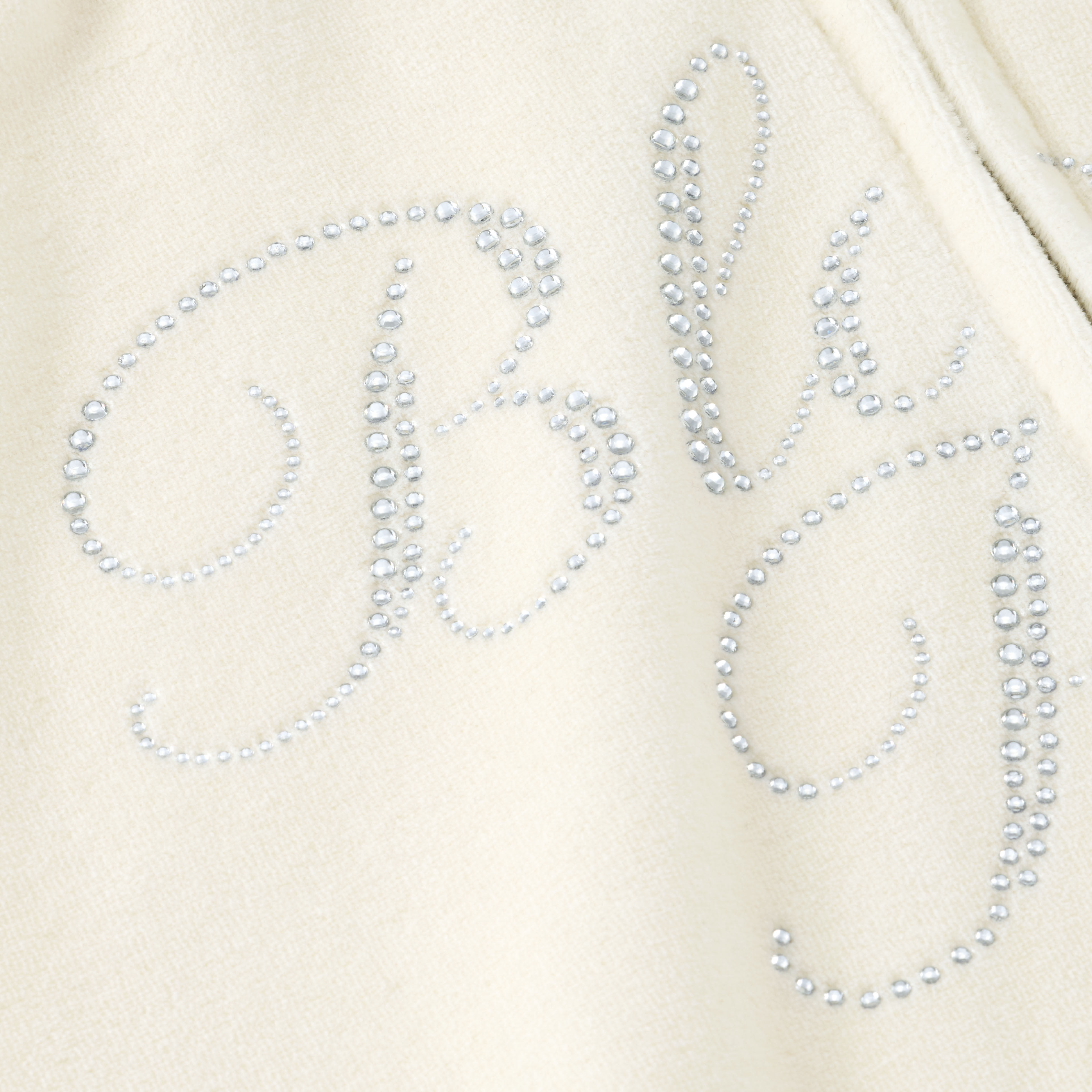 POP-UP限定】ベロアジップアップフーディー -RHINESTONE-（IVORY）