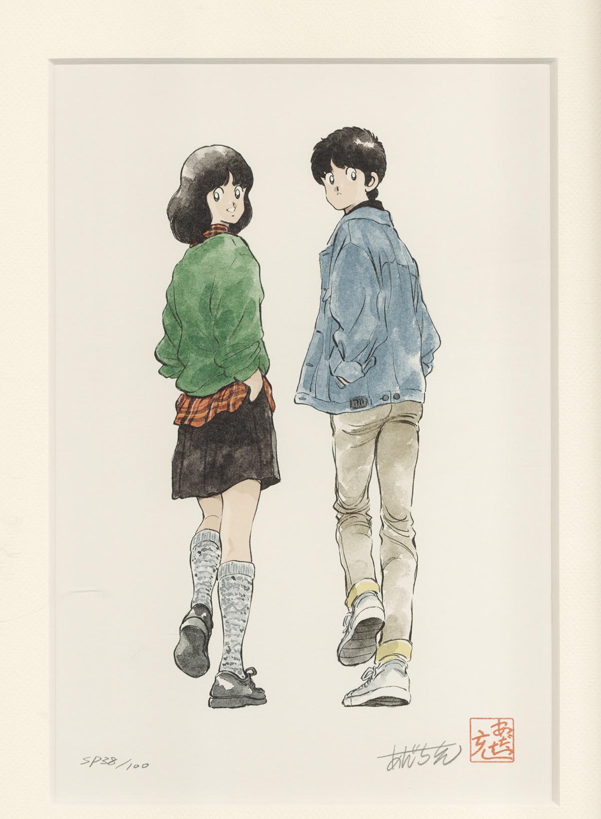 4056］ あだち充 直筆サイン入りリトグラフ「タッチ」