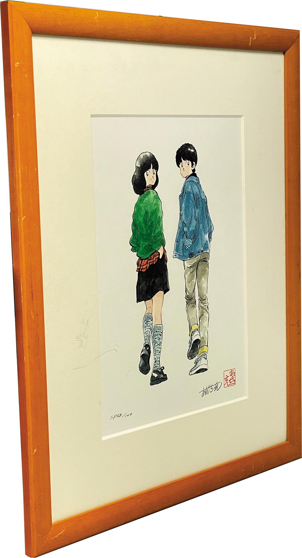 4056］ あだち充 直筆サイン入りリトグラフ「タッチ」