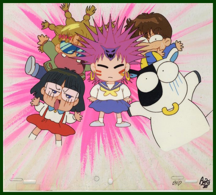 きんぎょ注意報 背景合致 セル画 5人 A15 きんぎょ注意報 背景合致 セル