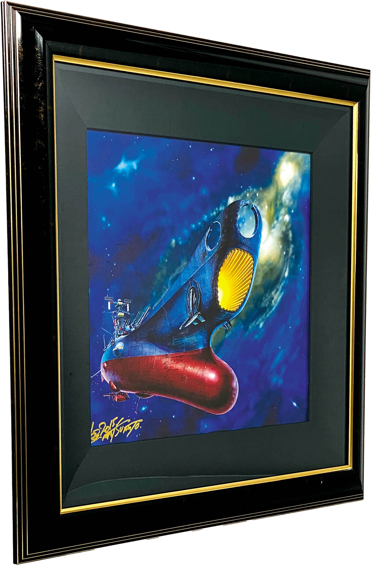 2842] 松本零士 直筆サイン入りカラー複製イラスト「宇宙戦艦ヤマト