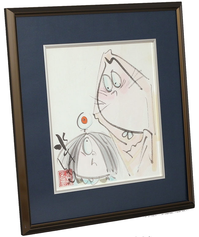 水木しげる直筆カラー色紙「ゲゲゲの鬼太郎」