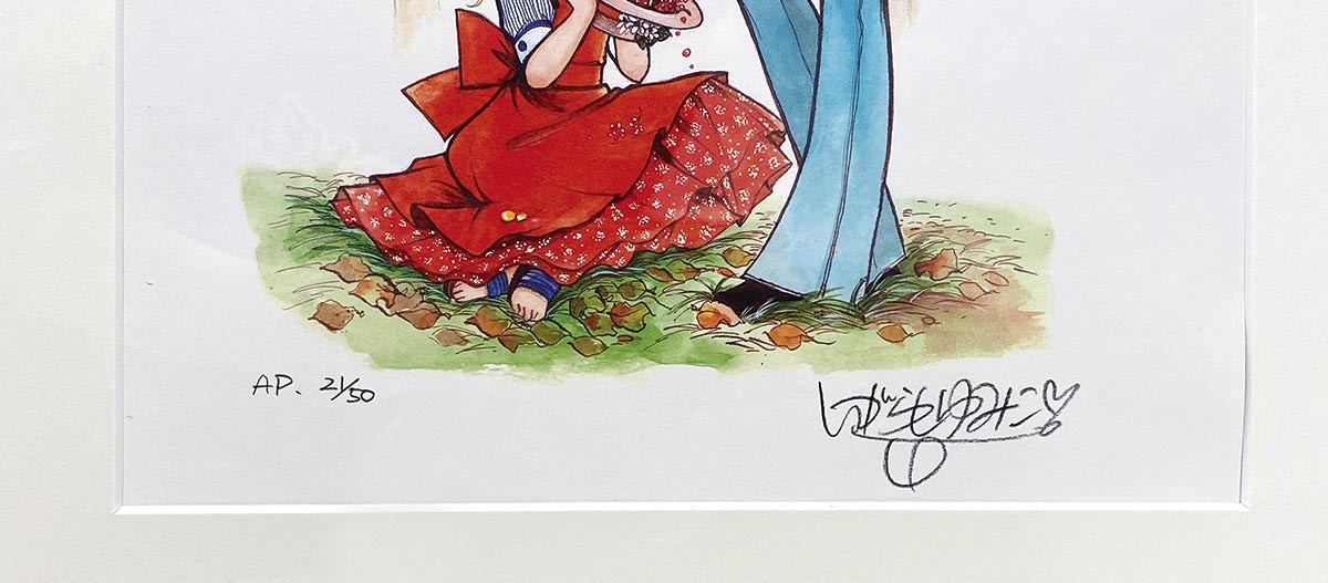 いがらしゆみこ直筆サイン入りカラー複製イラスト「キャンディ