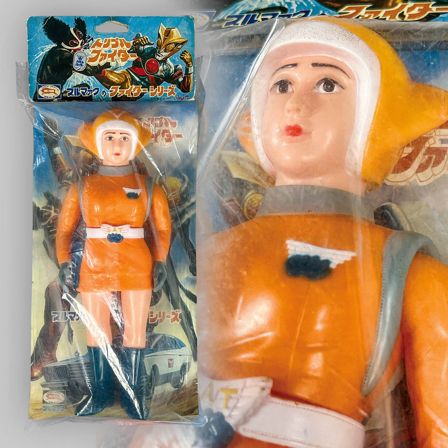 当時物 ブルマァク 製 トリプルファイター SAT隊員 ソフビ フィギュア