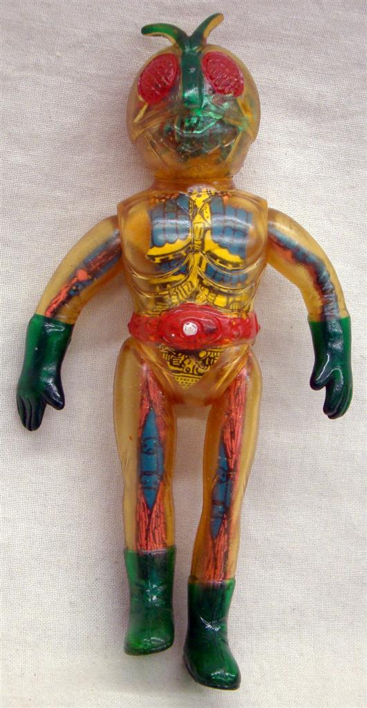 ポピー 仮面ライダー ソフビ 改造人間 仮面ライダー スケルトン クリア