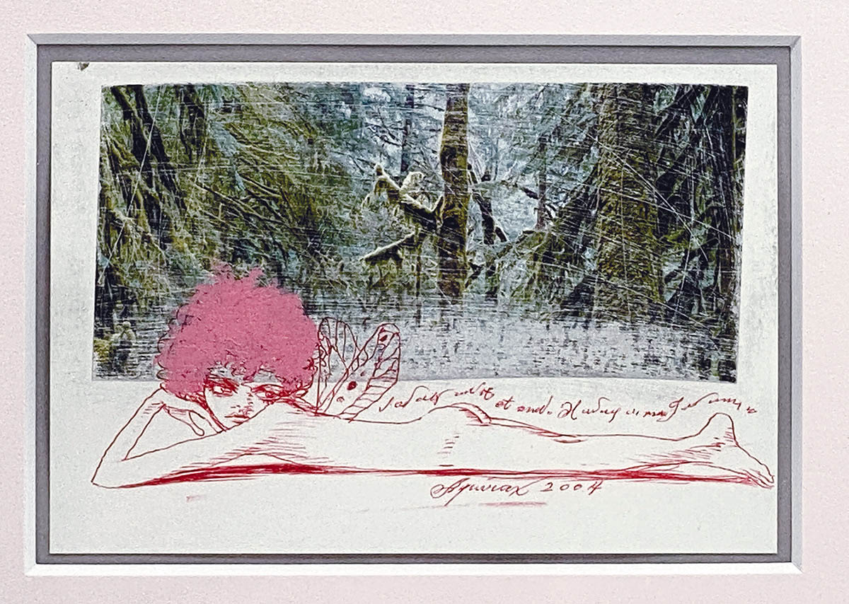 宇野亜喜良の55年前のイラスト入り直筆サイン 宇野亜喜良の