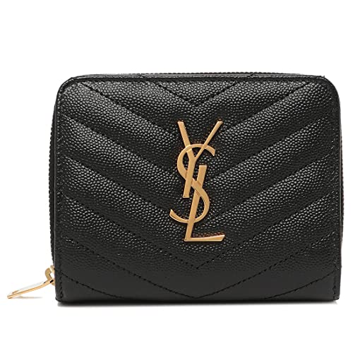 SAINT LAURENT ブラックレザー三つ折り財布 箱付き SAINT LAURENT