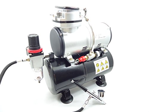 DePes エアブラシ コンプレッサー セット スターター片手拳銃スタイル