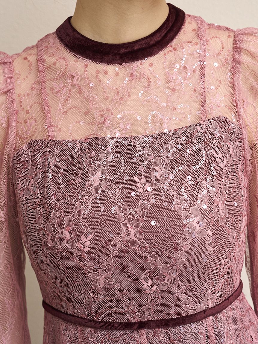 スパークルレースドレス(マキシ・ロングワンピース)｜ワンピース