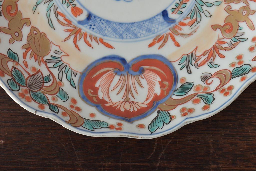 幕末〜明治期 上手 色絵風景画長皿 五客 絢爛豪華 緻密な絵付 古器を