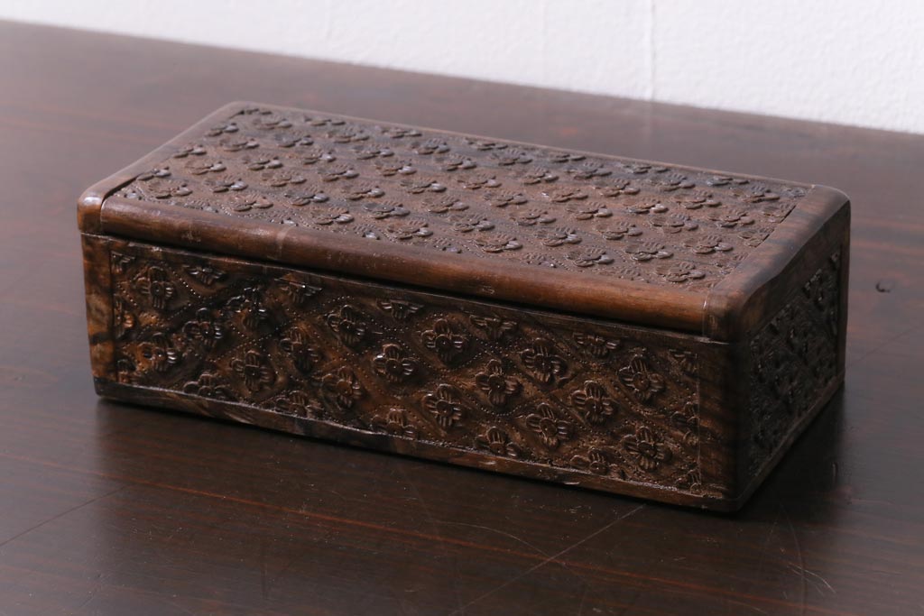 イギリスヴィンテージ/木箱小物入れ・コレクション収納 イギリス