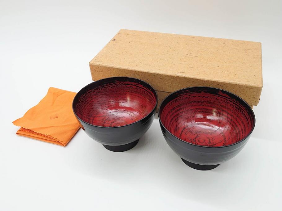 漆椀 角偉三郎 合鹿椀 共布、共箱付き 五ツ星 角偉三郎 合鹿椀 漆 五ツ