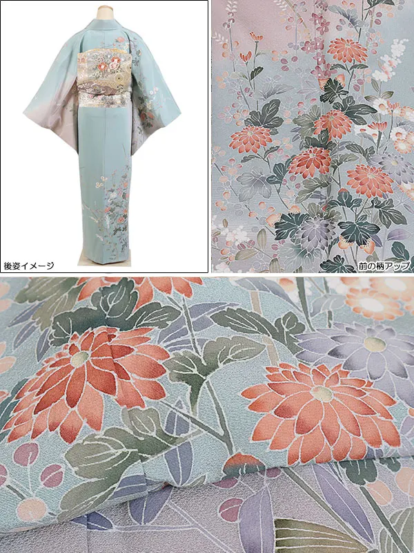 高級訪問着レンタル】h-49 グレー系 菖蒲文 MLサイズ 菖蒲｜KIMONO-PRO
