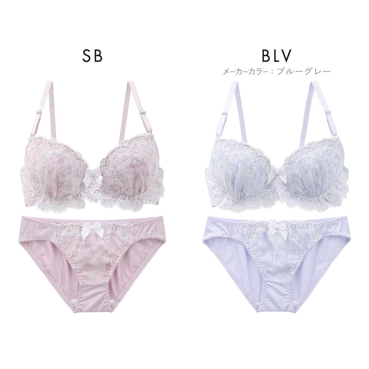 ピュアシェリ フラワーシフォンラメ ブラセット ABCD 谷間 脇寄せ 盛り