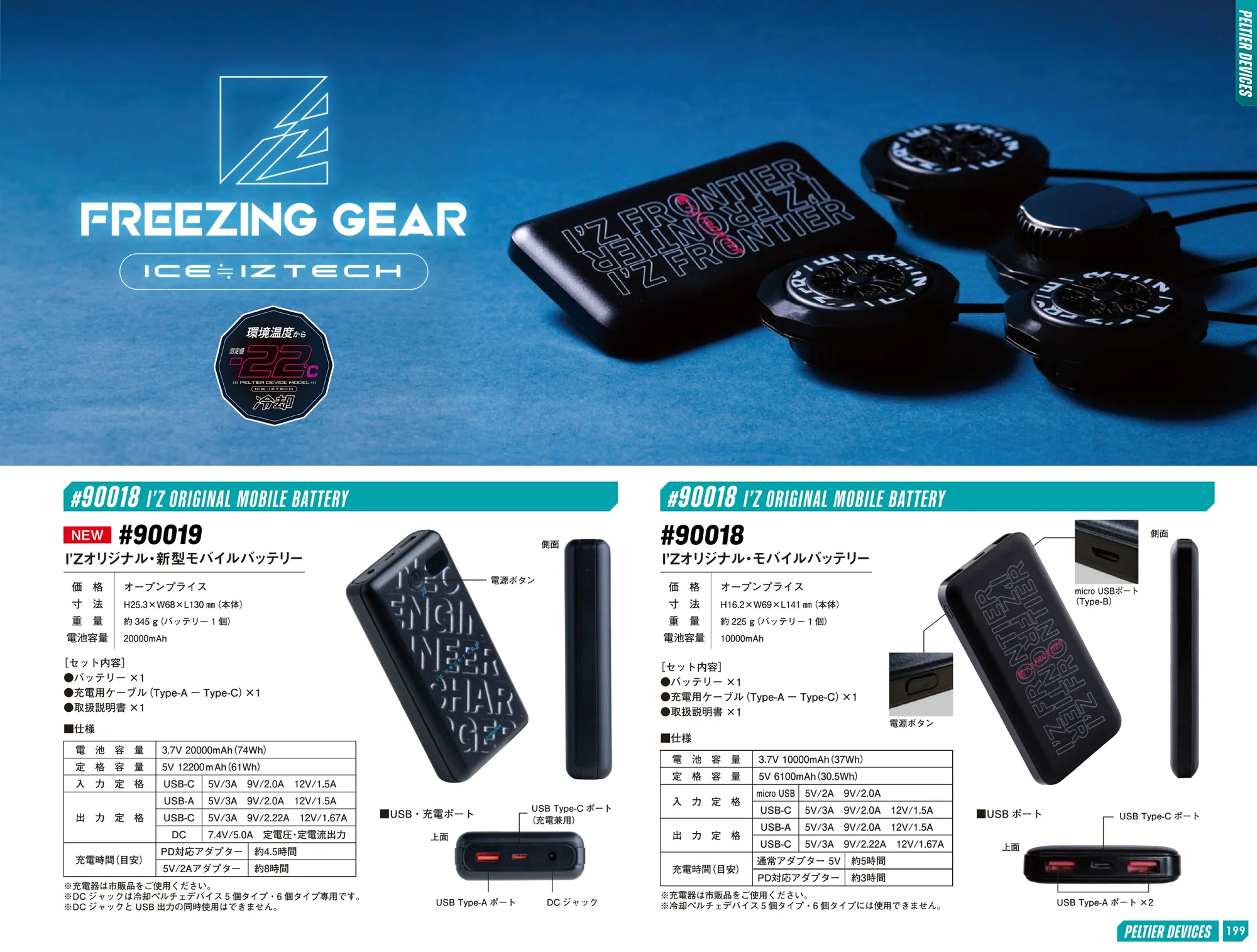 冷却ペルチェ4個タイプ インナーベスト＆デバイス・バッテリーセット