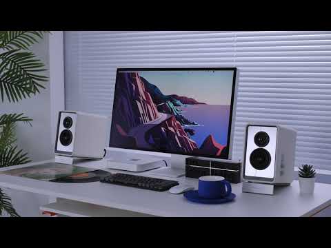 GaN充電器搭載 2.0アクティブスピーカー ホワイト ED-QR65-WH