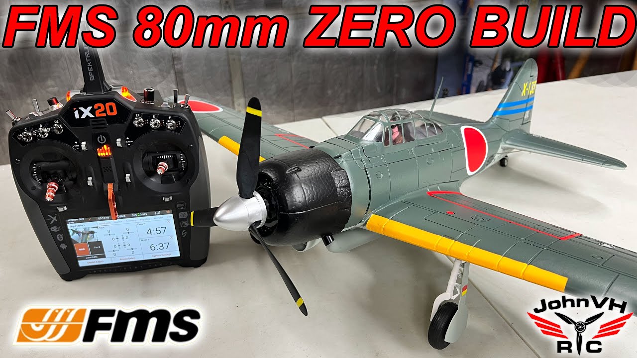 800mm Zero A6M3 V2 PNP RC Plane | 4-Channel Beginner | FMS Hobby