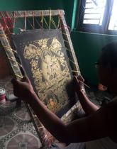 サラスヴァティー（弁財天／べんざいてん）[布額装タンカsssn]- 彩雲