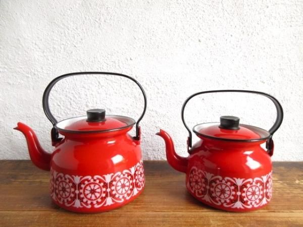 美品＆レア！Finel/フィネル社製・ホーローポット/ケトル♪ Punahilkka