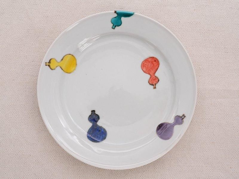 加藤永起作 茶碗 色絵 六瓢四君子